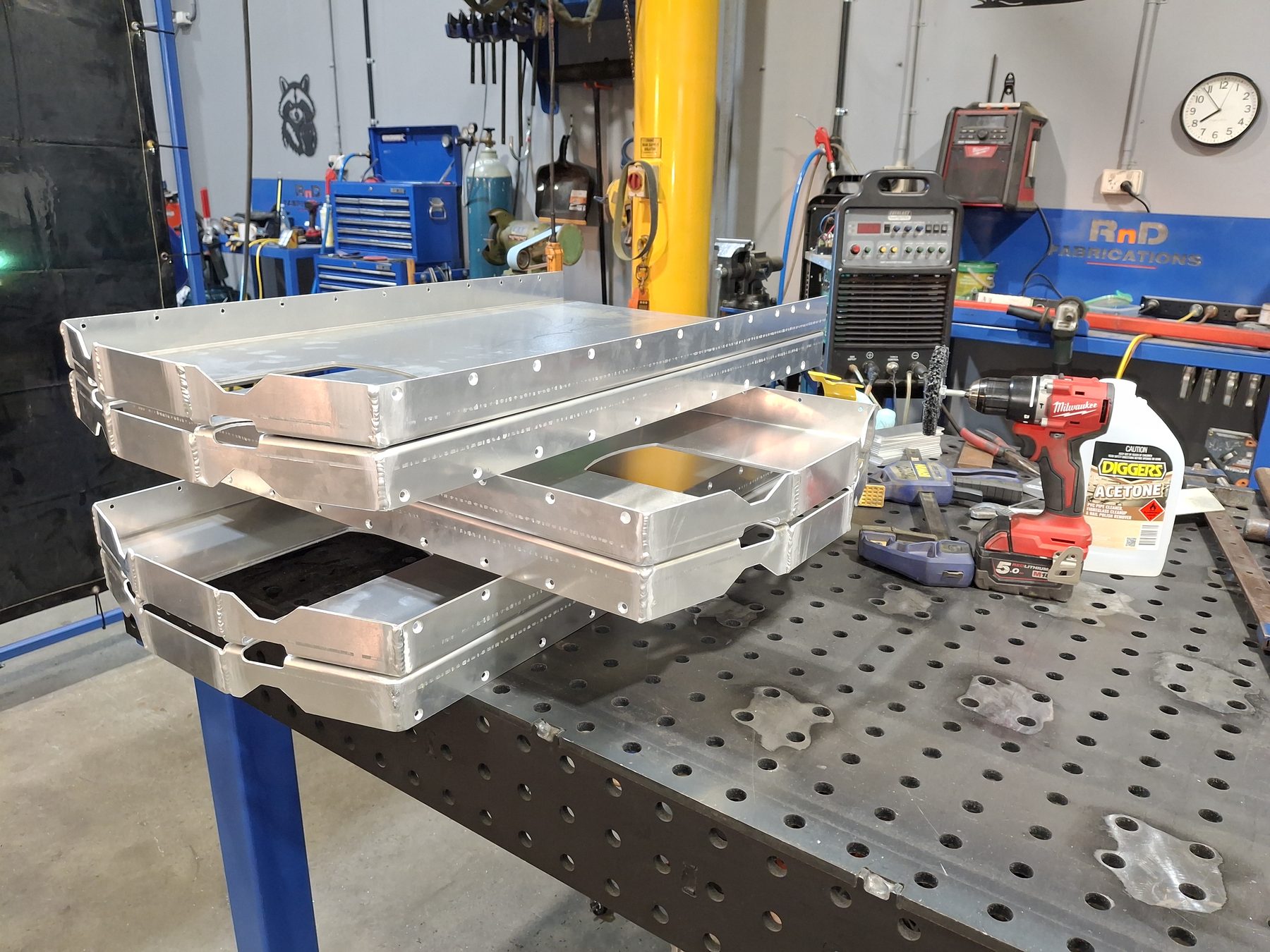 Raw fabricated tray at RnD Fabrications