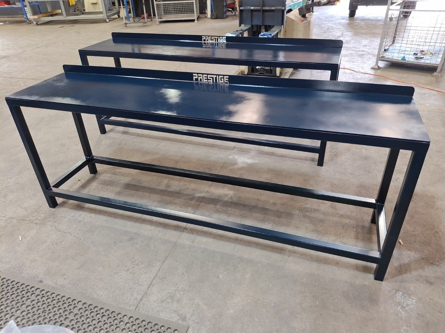 Custom powder-coated Prestige workbenches